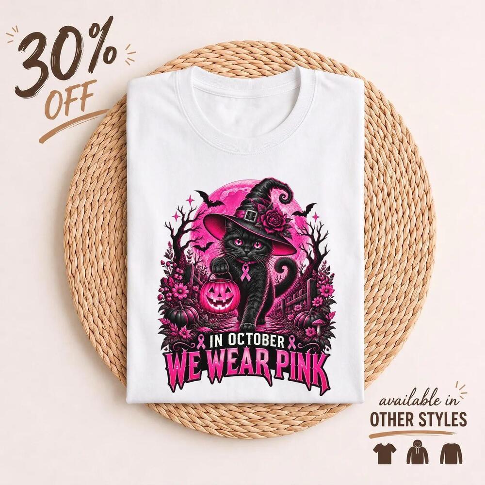 In October We Wear T-Shirt, Awareness Halloween Shirt